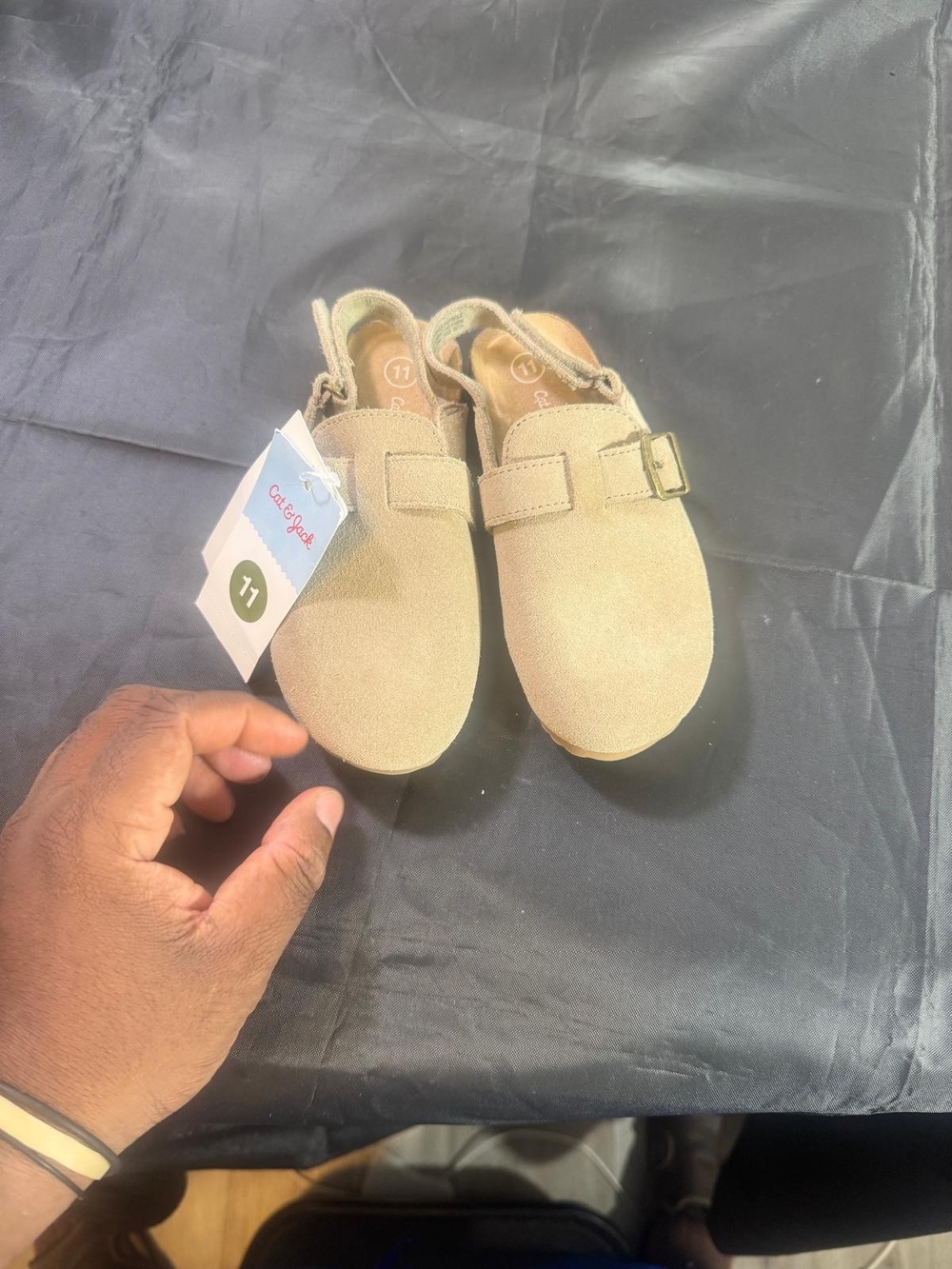 OshKosh B'gosh Kids Beige Suede Slip-On Sandals
